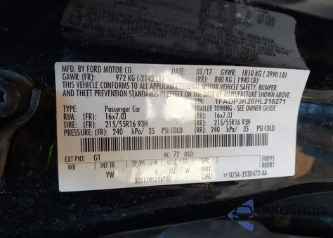 2017 Ford Focus Se from USA, damaged, VIN 1FADP3K26HL216271